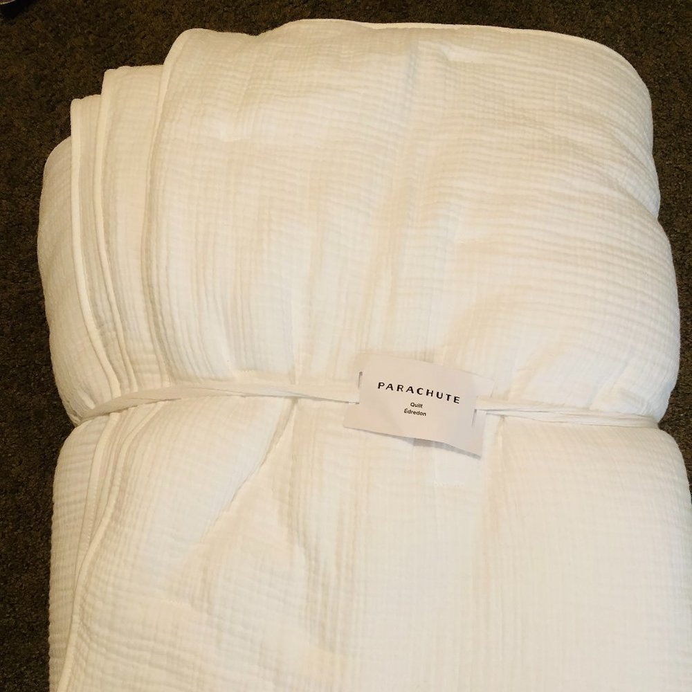 Parachute King Size Gauze Quilt, 100% Cotton White